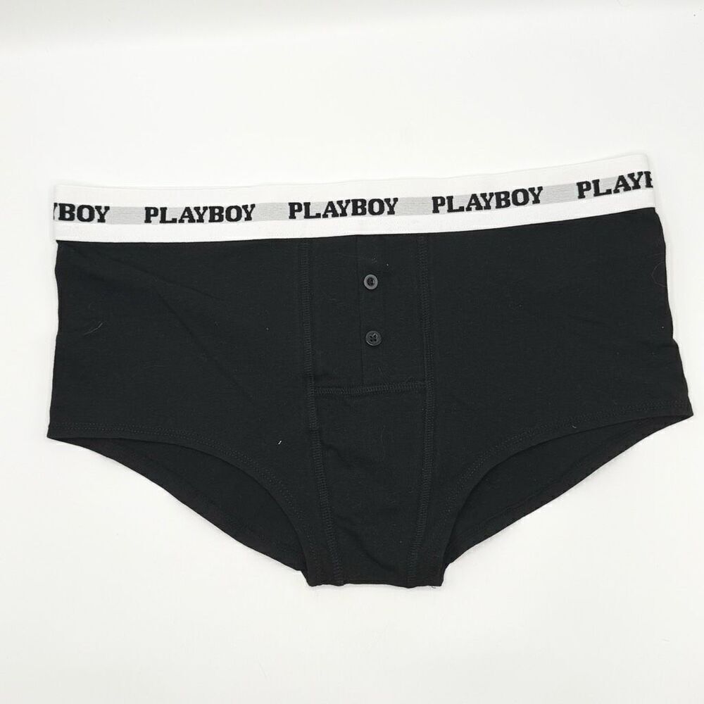 Playboy Black Cotton Briefs Unders NWT - US Women’s XL